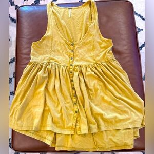 Free People Brooke Tunic- Size XS - Mustard Yellow